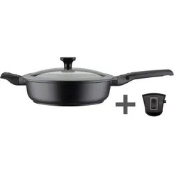 GSW Schmorpfanne EASY CLICK 28 cm Antihaft mit Glasdeckel und variablen Griffen
