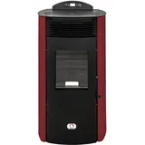STUFE A PELLET ITALIA Siberia Aria New 15 KW | Pelletöfen Heizt 140m2 Effizienz 92% Autonomie 30 Std Programmierbar 5 Geschwindigkeiten und Kräfte 24 Monate Garantie Rot