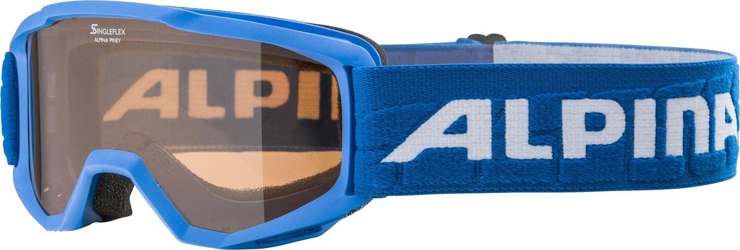 ALPINA PINEY - Beschlagfreie, Extrem Robuste & Bruchsichere Skibrille Mit 100% UV-Schutz Für Kinder, blue, One Size