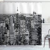 Duschvorhang 200x200 New York Duschrollo Wasserabweisend Anti-Schimmel mit 12 Duschvorhangringen, 3D Bedrucktshower Shower Curtains, für Duschrollo für Badewanne Dusche