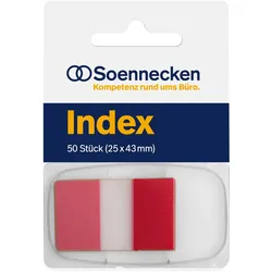 Soennecken Haftstreifen Index 5821 25x43mm 50 Streifen Spender rot