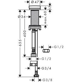 Hansgrohe Geräteabsperrventil F21 rund, mattschwarz