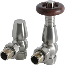 Traditionelle Winkelventile Thermostatisch, in gebürstetem Nickel, als Paar - Regent Hudson Reed