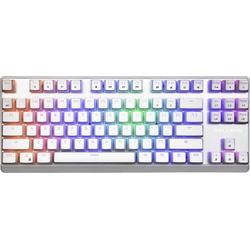 Modecom VOLCANO LANPARTY RGB PUDDING EDITION White gaming keyboard Blue US (US, Kabelgebunden), Tastatur, Weiss