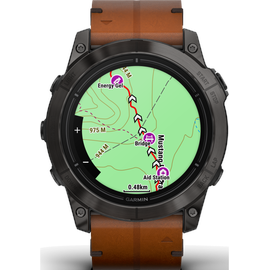 Garmin Epix Pro (Gen 2) Sapphire 51 mm schwarz/carbongrau Titan mit Lederarmband