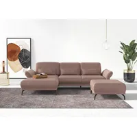 Ecksofa INOSIGN "Coco L-Form", rosa (altrosa), B:284cm H:88cm T:196cm, 95% Polyester, 5% Polyamid, Sofas, Ecksofa, Sitztiefen-, Arm- und Kopfteilverstellung, Cord-Bezug, Fußhöhe 15 cm