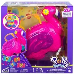 MATTEL HGC41 Polly Pocket Flamingo-Party Spielset, inkl. 2 Figuren & Zubehör