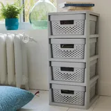 Curver Regal mit 4 Schubladen 30 x 36 x 69 cm Grau