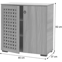 Mendler Kommode HWC-N87, Sideboard Schrank Anrichte, 3D-Flecht-Design 2 Türen