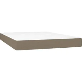 vidaXL Boxspringbett mit Matratze Taupe 140x200 cm Stoff
