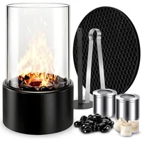 Bioethanol-Kamin, Ethanol-Tischkamin, Tischfeuerstelle, tragbarer Tischkamin, Outdoor-Ofen, Geschenk, rund und freistehend, saubere Verbrennung, ohne