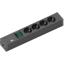 Bachmann Steckdosenleiste 2 m Schwarz 4 St.