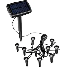 Spetebo Solarleuchte schwarz 10er Set Mini Gartenstrahler warm weiß