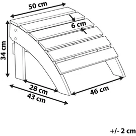Beliani Fusshocker Gartenhocker 50 x 34 x 43 cm grün