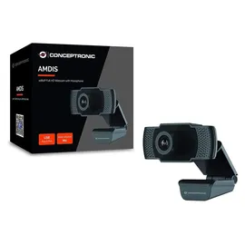 Conceptronic AMDIS 1080P Full HD Webcam Schwarz