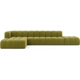 kaiser möbel Ecksofa mit Hocker GRAND L, stoff Salvador, Olive, Links - Olive