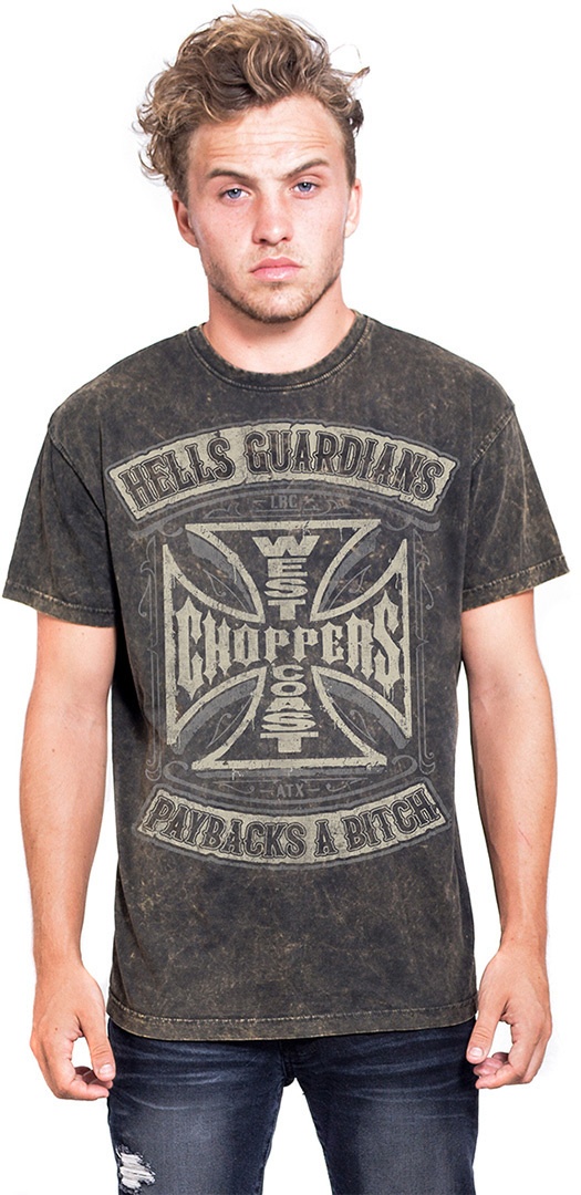 West Coast Choppers Hells Guardians Vintage T-Shirt, braun, Größe M