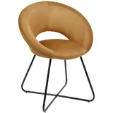 THE HOME DECO FACTORY HOME DECO FACTORY, HD0064, runder Cotele Giulia-Sessel aus Samt in Gelb, Lounge-Edition, Möbel, Sitz, Sofa und Sessel, 67 x 84 x 52 cm, Sitzhöhe 52 cm, Gelb-Schwarz