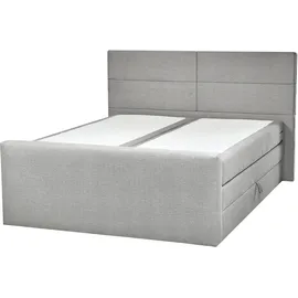 Beliani Boxspringbett hellgrau Textil, 160x200 cm