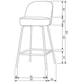 Woood Barhocker Vogue 65 cm Honiggelb