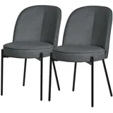 ML-DESIGN Polsterstuhl Esszimmerstühle mit Rückenlehne moderne Design Lounge Küchenstühle (2 St), Esstischstühle 2er Set Anthrazit Küchenstuhl Stahl Polyester bis 120kg schwarz