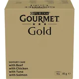Gourmet Gold Raffiniertes Ragout Katzenfutter Nass, Sorten-Mix, 96Er Pack (96 X