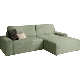TRENDMANUFAKTUR Eckcouch Polyester 3-Sitzer Grün