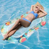 WasserhäNgematte mit Netz, panemy Poolliege, Tragbar und Langlebig, Wasser HäNgematte, Geeignet zum Fotografieren, Sommer, Schwimmbad, Party, Pool Luftmatratze, Schwimmmatte Netz (Wassermelone)