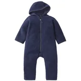 hessnatur Wollfleece Overall in dunkelblau | Gr.: 50/56