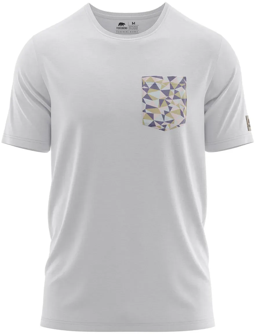 FORSBERG T-Shirt mit Brusttasche im polygonen Design