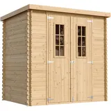 TIMBELA M311C Holzhaus Gartenhaus - B204xL142xH200 cm/ 2,22 m2 - Fahrrad Schuppen - Wasserfestes Dach