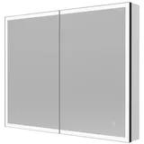 Home Deluxe Led-Spiegel, Schwarz, 100 x 80 cm Badezimmer, Badezimmerspiegel, Badspiegel