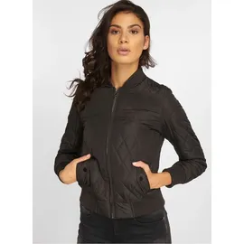 URBAN CLASSICS Damen Diamond Quilt Nylon Jacket Jacke, Black, XS