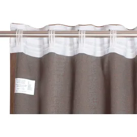 Schöner Wohnen Vorhang "Solo" Gr. 1, braun, B:130cm H:250cm, Jacquard, Baumwolle, Polyester, SCHÖNER WOHNEN-KOLLEKTION, Gardinen, mit Lederapplikation