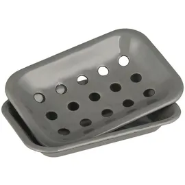 ib laursen Seifenschale in 2 Teilen Emaille grau