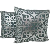 Jet-Line 2-er Deko Kissen Set Ornament - Silber 40x40
