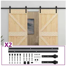 vidaXL Schiebetür 2 Pcs rechts 0 x 0 cm Braun/Schwarz
