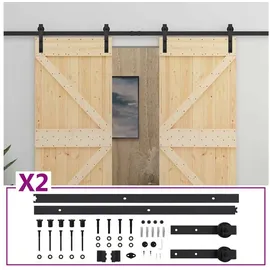 vidaXL Schiebetür 2 Pcs rechts 0 x 0 cm Braun/Schwarz