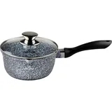 ZILNER Zliner Marmorkasserolle 1,9L / 18cm antihaftbeschichtet, Induktionskochtopf, Aluminiumguss, für alle Herdarten, grau ZL-7054