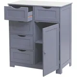 MCW Kommode MCW-B65, Schubladenschrank Schrank, 5 Schubladen und 1 Tür 80x70x35cm ~ grau