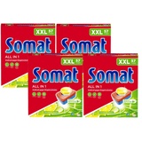 Somat All in 1 Zitrone & Limette Spülmaschinen Tabs, 228 (4x 57 Tabs), XXL Pack, Geschirrspül Tabs für kraftvolle Reinigung mit Geruchsneutralisierer Funktion