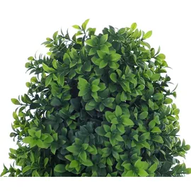 Mendler Künstlicher Buchsbaum HWC-Q89, Buchs Buxus im Topf Dekobaum Kunstpflanze Kegel naturgetreu immergrün Outdoor 120x35x35cm