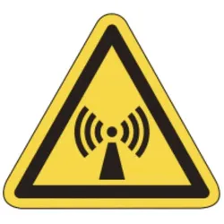 Warnschild als Symbol Warnung vor nicht ioisierender elektromagnetischer Strahlung nach ISO 7010