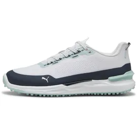 Puma "IGNITE Elevate X Golfschuhe Herren", Herren, Gr. 42.5, weiß (weiß deep navy modern mint blau grün), Obermaterial: Textil, Synthetik; Futter: Textil; Innensohle: Textil; Laufsohle: Gummi, Schuhe