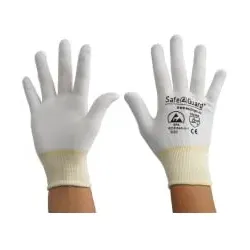 SafeGuard ESD Handschuh, ohne Beschichtung, silikonfrei DSWL36570 , 1 Paar, Größe XL, weiß/gelb