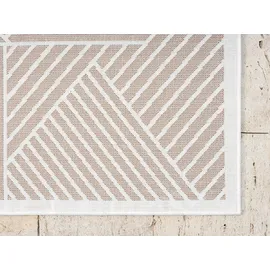 Myflair Teppich "Vill, LAGERRÄUMUNG", blau (blau,weiß), B:200cm H:8mm L:300cm, Polypropylen, MYFLAIR MÖBEL & ACCESSOIRES, Teppiche, Teppich, modernes Design, Hoch-Tief Effekt, Outdoor geeignet, Balkon, Terrasse