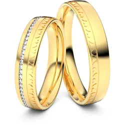 Trauringe Herzkranz 585er Gelbgold - 6087