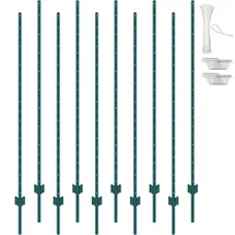 Vevor Zaunpfosten 6 Fuß 10er-Pack Grün/Metall