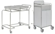 novocal Stationswagen SW 1000 inkl. Abschließbares Utensilienfach SW 1040 , integrierter Vierfach-Sammler