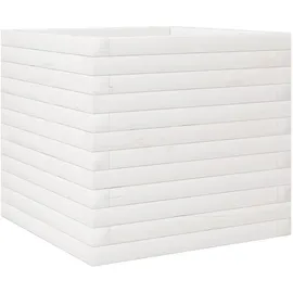 vidaXL Pflanzkübel Weiß 50x50x45,5 cm Massivholz Kiefer